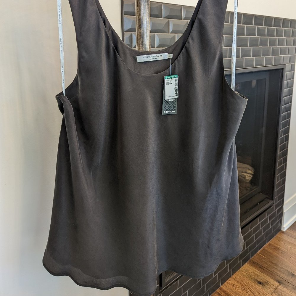 NWT Contemporaine XXL Soft Flare Black Tank Top